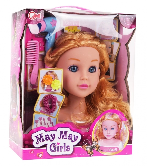 Tête de stylisation blonde + accessoires