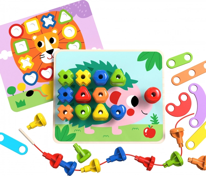 Tableau multifonctionnel Tooky Toy avec des vis colorées pour l'apprentissage des formes