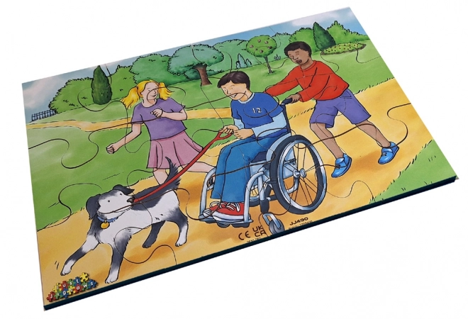 Puzzle en bois de 72 pièces avec motifs inclusifs