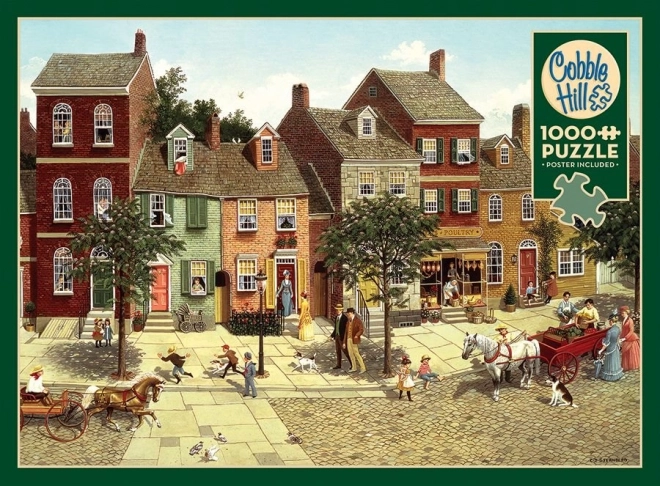 Puzzle COBBLE HILL Virage sur la Place 1000 pièces