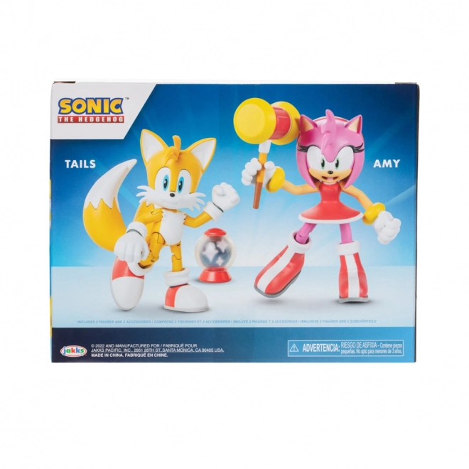 Figurines Sonic 2 pcs Amy + Tails 10 cm