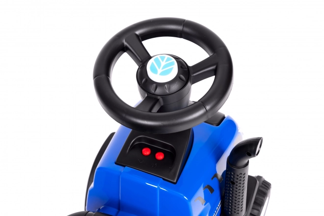 Tracteur pour enfants avec remorque, volant interactif, sons, couleur bleue