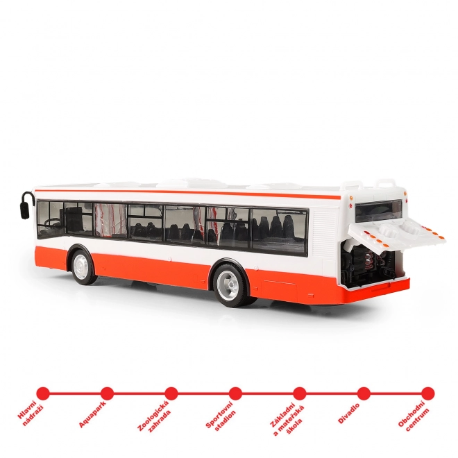 Autobus qui annonce les arrêts en tchèque 28 cm