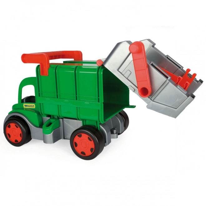 Camion poubelle fonctionnel Wader 65 cm vert avec conteneur en plastique
