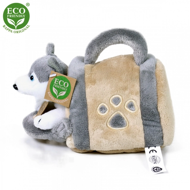 Rappa chien en peluche Husky avec boîte de transport 13 cm écologique