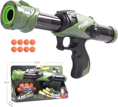 Woopie pistolet automatique à balles en mousse, set de 9 pièces