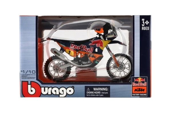 Modèle en métal moto BBURAGO RED BULL KTM Rallye Dakar 2019, 1:18
