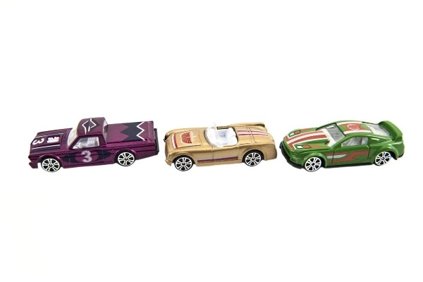 Voiture de course en métal 6 cm dans une boîte