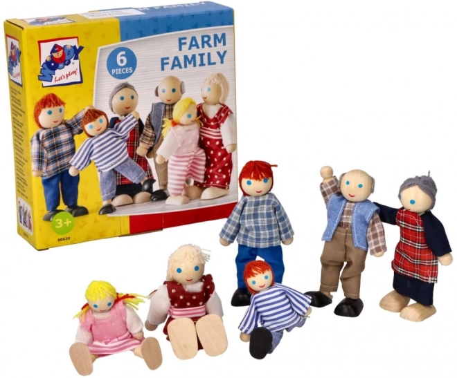 Famille de poupées en bois 6 personnes
