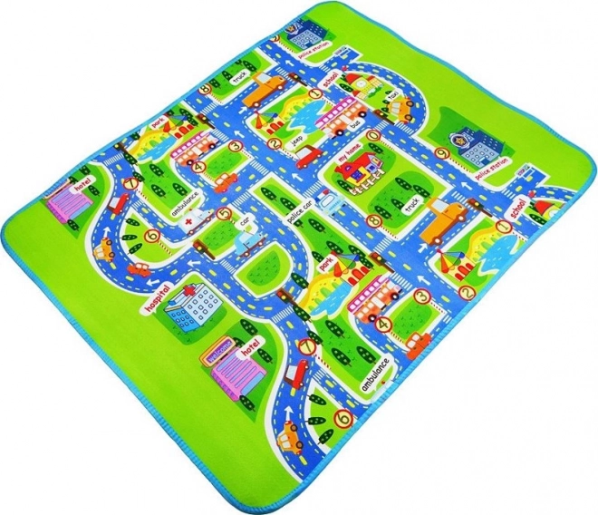 Tapis de jeu pliant pour enfants avec motif de rue 160 x 130 cm