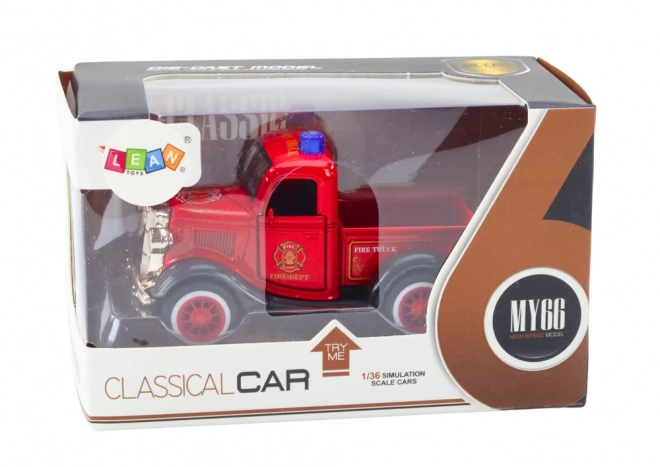 Voiture de pompier classique 1:36 Lumières et sons Rouges