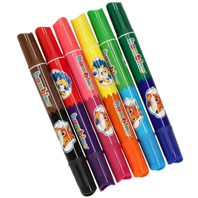 Feutres bicolores double face Bambino - 6 pièces