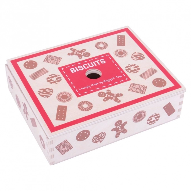 Bigjigs Toys Boîte avec des biscuits en bois