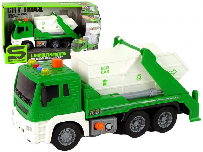 Camion-poubelle Séparation Vert à friction 1:16