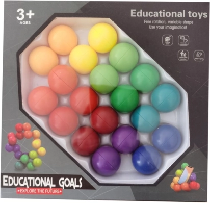 Puzzle éducatif boules 3+ – billes colorées à connecter