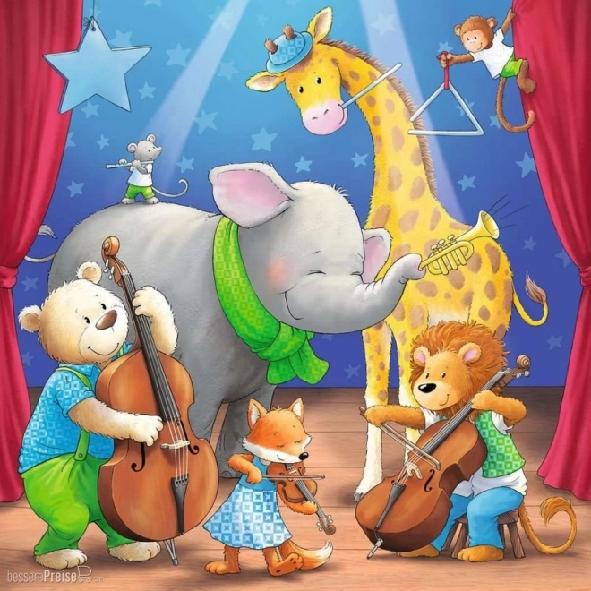 Puzzle Ravensburger animaux sur scène 3x49 pièces
