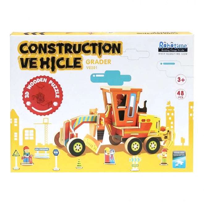 Puzzle en bois de niveleuse pour enfants