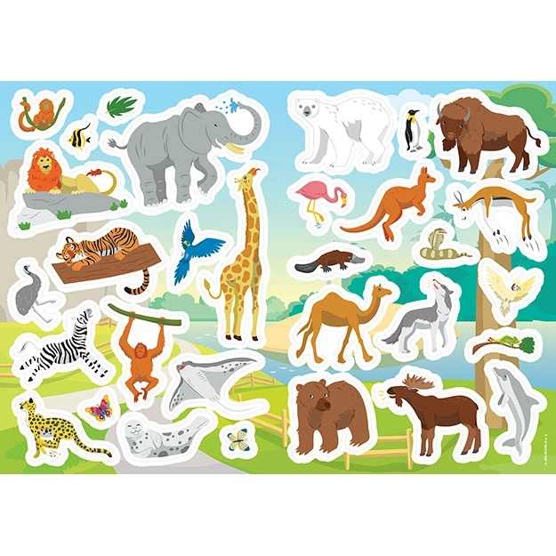 Livre de coloriage avec autocollants ZOO