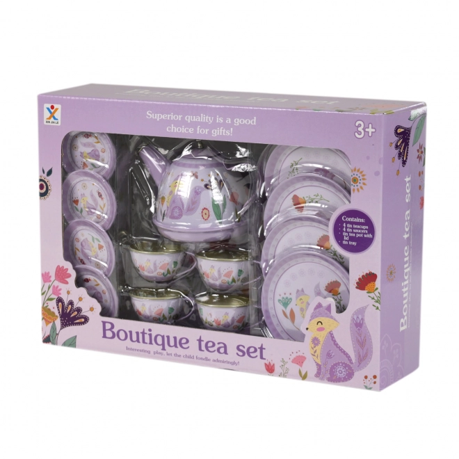 Ensemble à thé en métal pour enfants en couleur violette