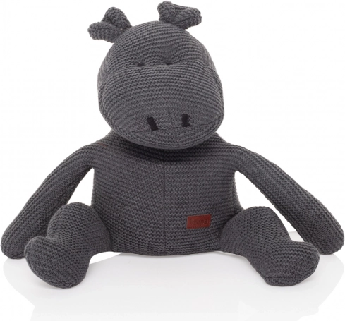 Jouet tricoté Hippopotame, gris foncé