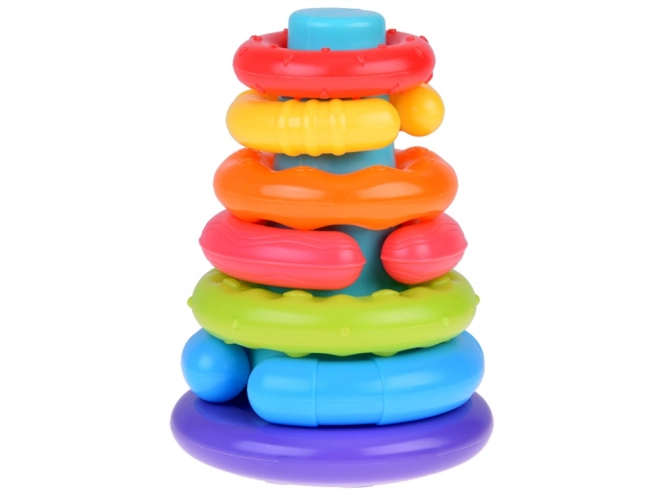 Pyramide sensorielle anneaux colorés pour enfants