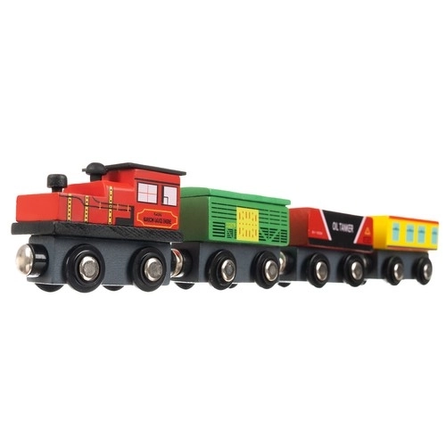 Trains en bois avec wagons - 3 locomotives et 9 wagons