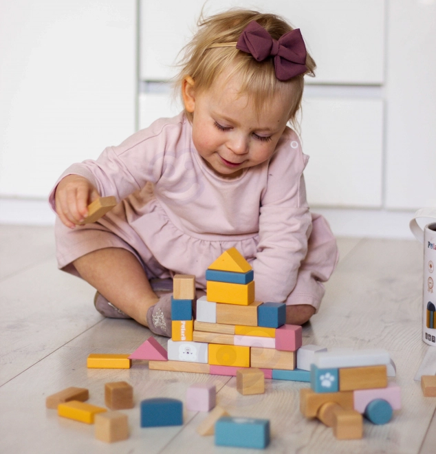Jeu de construction en bois 60 blocs