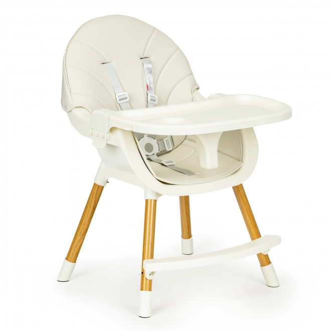 ECOTOYS Chaise haute 2 en 1 Beige