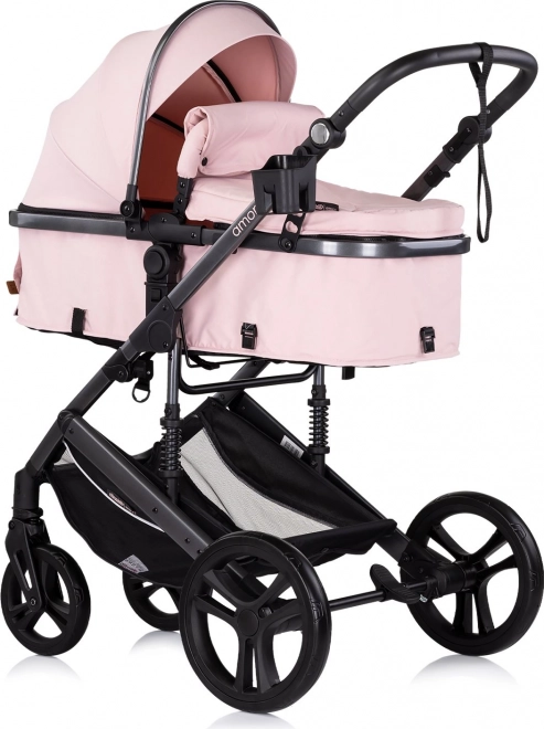 Poussette combinée Amore 2en1 rose guimauve