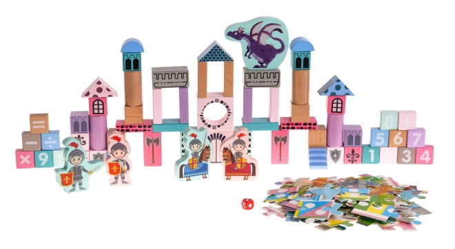 Blocs de bois peints pastel