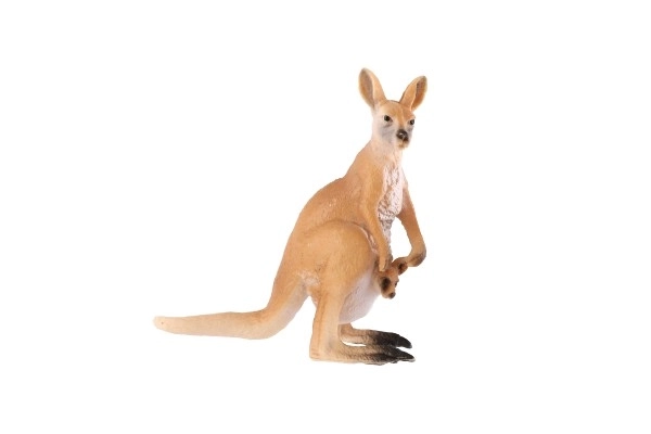 Grand kangourou avec son petit en plastique zooted 11cm dans un sac