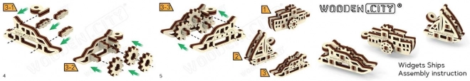 Puzzle 3D en bois mini ensemble de bateaux
