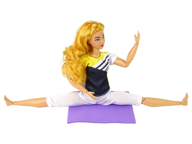 Poupée de yoga pour enfants Cheveux longs blonds