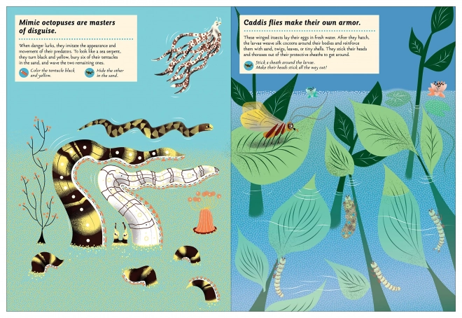 Livre d'activités créatif avec autocollants - Animaux ingénieux