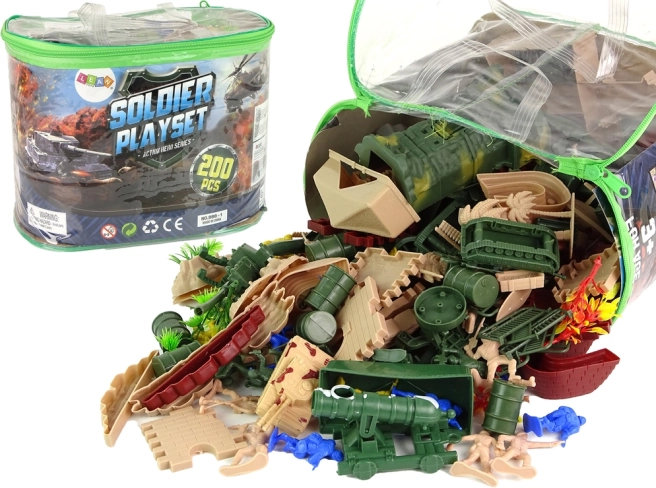 Set militaire figurines, armes et véhicules – 200 pièces