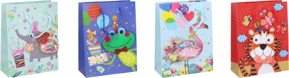 Sachet cadeau S pour enfant 23 × 18 × 8 cm avec animaux