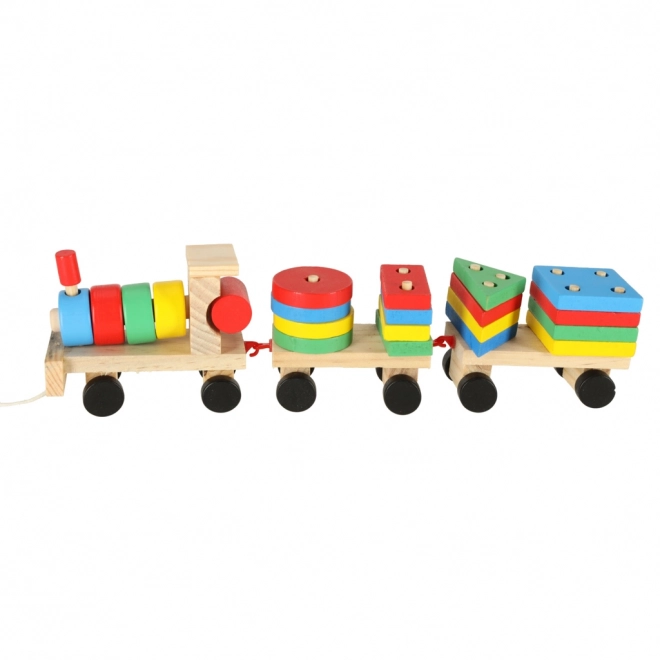 Train en bois avec formes