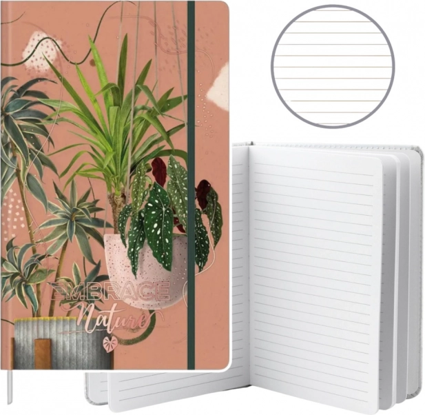 Carnet ligné motif feuilles A5