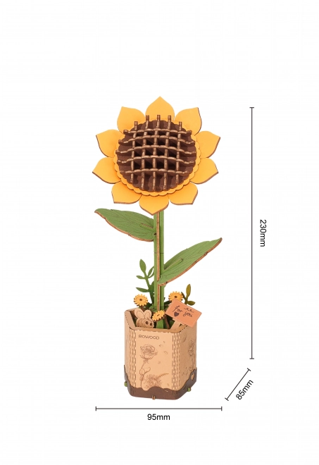 Puzzle 3D en bois RoboTime Tournesol