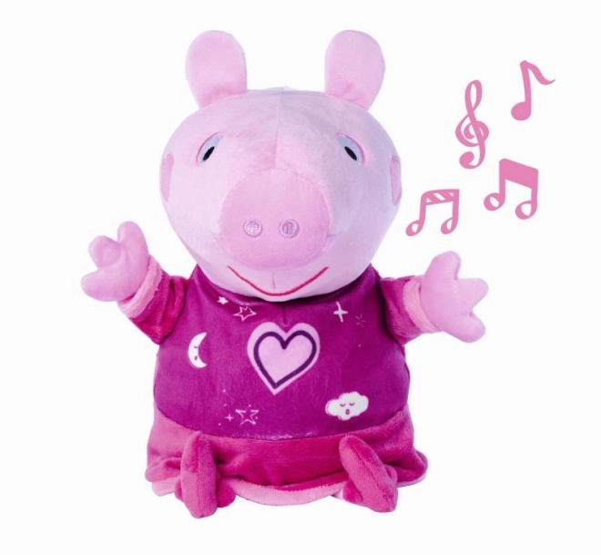 Peppa Pig 2 en 1 peluche doudou, musical + lumineux, rose, 25 cm