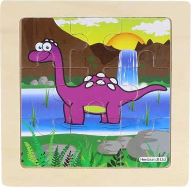 Puzzle en bois dinosaure Stégosaure 9 pièces