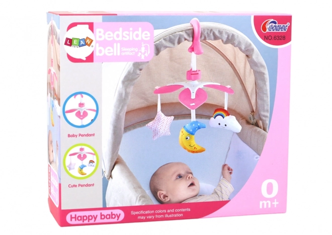 Clip rose pour berceau avec mobile céleste pour enfants