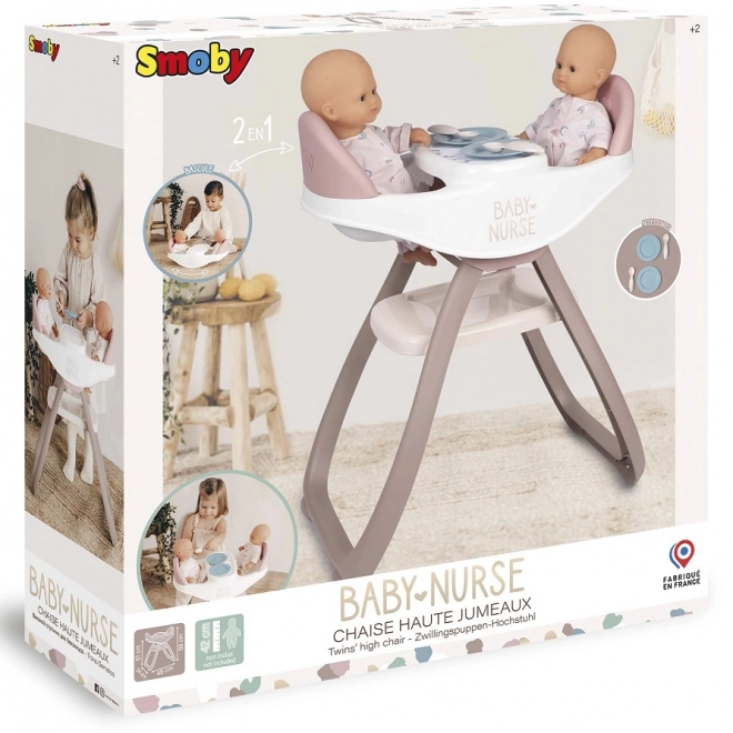 SMOBY Chaise haute pour jumeaux