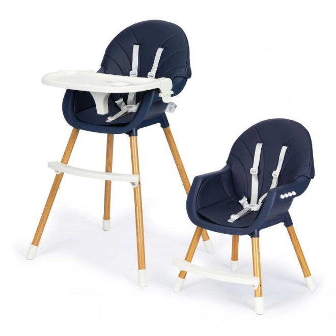 Chaise Haute Ecotoys 2-en-1 bleue