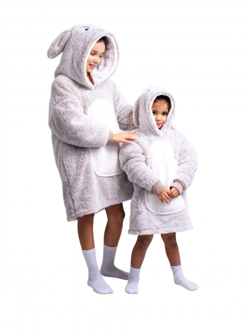 Cozy Noxxiez CH321 Lapin - couverture sweat à capuche chauffante pour la télévision pour enfants 7 - 12 ans