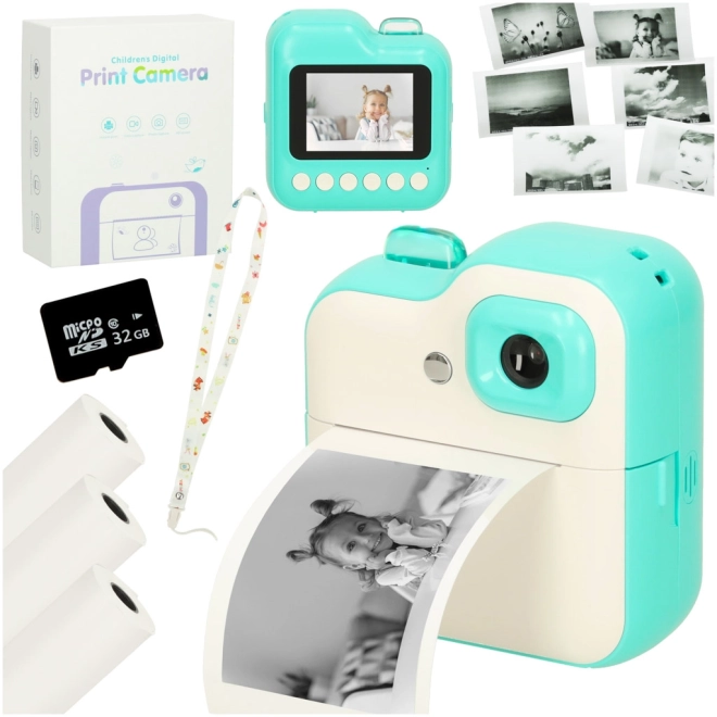 Appareil photo instantané pour enfants avec impression thermique 24MP et 1GB de mémoire – vert