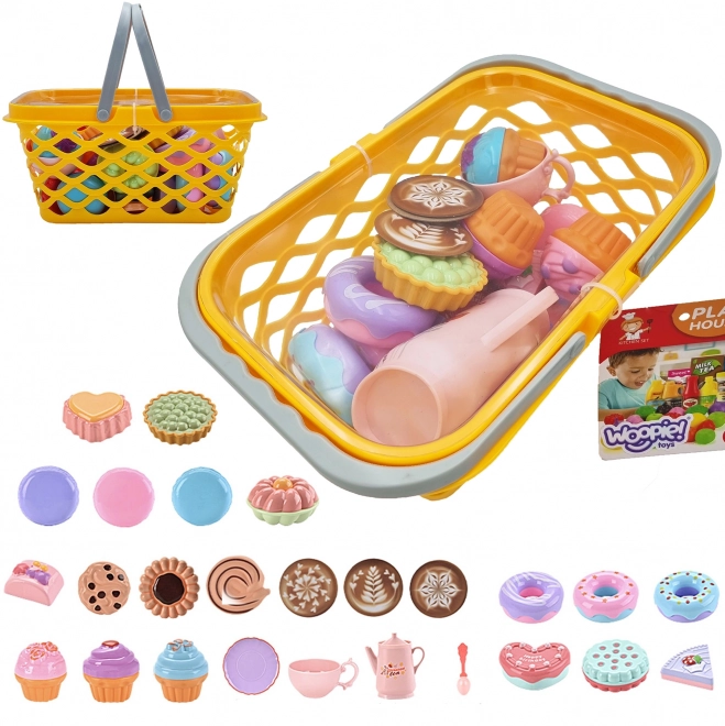 Woopie panier d'achat avec ensemble de thé et friandises 26 pièces