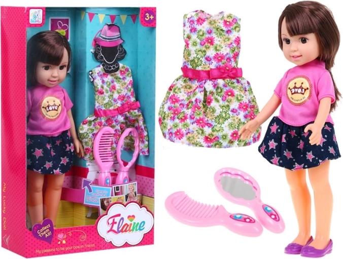 Grande poupée de coiffure pour enfants 3+ avec accessoires – Brune