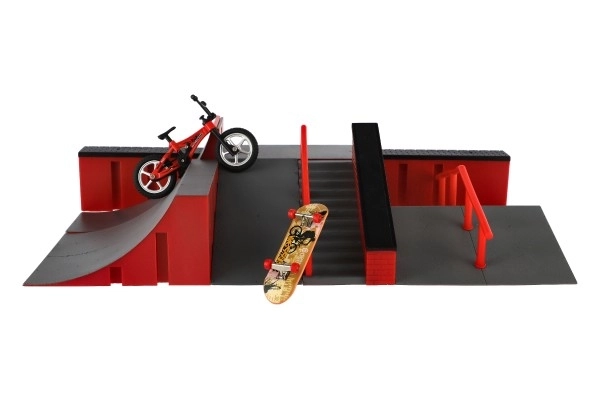 Skatepark - rampes, vélo à doigts et skateboard
