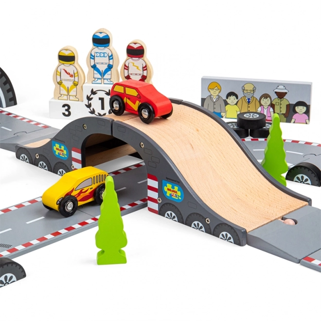 Bigjigs Rail Circuit de course en bois jour de course